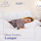 FluffCo Down Alternative Pillows Standard/Queen Size Set of 2 - Queen Bed Pillows for Sleeping - Made in USA - Cooling Surface and Machine Washable for Side, Back, and Stomach Sleepers