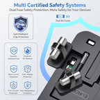 Universal Travel Adapter Worldwide, GaN Fast Charging with PD 3.0 USB-C & USB-A Quick Charge Ports, All-in-One International Power Plug Adapter Converter AC Wall Charger for Europe USA UK AUS Black