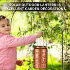 Solar Lanterns Outdoor Waterproof Hummingbird Garden Decor Christmas Gifts for Women Mom Grandma Hanging Lights Metal Decoration Outside for Yard, Patio,Backyard,Porch(Cat and Butterfly)
