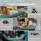 LINKET Self Inflating Sleeping Pad: Sleeping Pad with Electric Pump 3.2" Ultra-Thick Memory Foam & Built-in Pillow All Season Camping Mattress for Tent Travel Car - Self Inflating Air Mattress Green