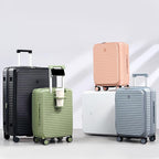 Hard Shell Suitcases 28 Inch Large Checked Luggage with Spinner Wheels Cup Holder, Expandable Check in Luggage Lightweight Top Opening Luggage Big Rolling Suitcase with Lock, Pink