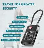 ANVIL TSA Approved Luggage Locks – High Security TSA008 Combination Travel Locks with Inspection Indicator for Suitcases and Backpacks. (4, Black)