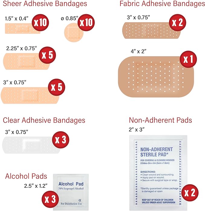 DecorRack 500 Piece First Aid Kit, 12 Individual Boxes of 42 Items Each, First Aid Kit for Car, Home, School, Office, Minor Cuts, Scrapes, Travel, Sports, Field Trips or Camping (500pcs, 12 Pack)