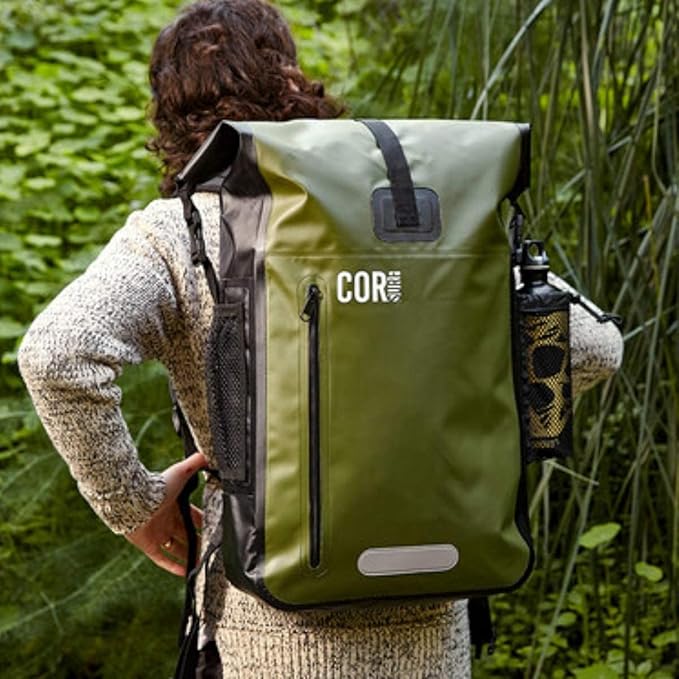 COR Surf 100% Waterproof Heavy Duty Backpack And Dry Backpack For Swimming, Boating Or Kayaking, Roll-top Design With Sonically Welded Seams And Padded Laptop Sleeve (40L, 21 x 15 x 8 Inches)