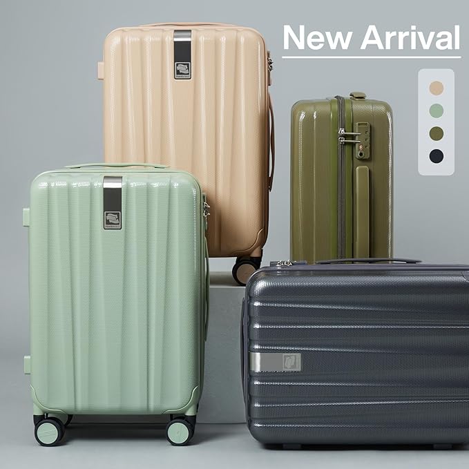 Hanke 29 Inch Luggage Suitcases With Spinner Wheels Lightweight PC hardside Rolling Suitcase With Travel Lock, Checked-Large 29-Inch（Cuba Sand）