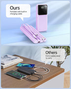 Portable Charger with Built in Cable - 20000mAh Fast Charging 22.5W Power Bank USB C LED Display Slim Battery Pack 5 Outputs & 3 Inputs for Travel Essentials iPhone Samsung Android Phones Tablets