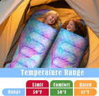 Camping Sleeping Bag for Kids Girls Boys,3 Season Warm Sleeping Bag Waterproof Portable for Outdoors Traveling,Camping