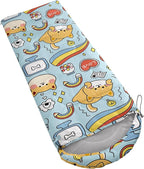 Kids Sleeping Bag for Boys Girls,Rocket Moon Print-Lightweight Warm Portable Outdoor Indoor-Waterproof Cold Weather Resistant Sleeping Bag for Camping Hiking