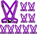 Reflective Strap Safety Vest Gear - 2-10 Pack Adjustable High Visible Reflective Running Gear for Women Men Night