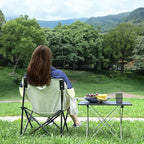 Folding Camping Table Ultralight Aluminum Portable Beach Table with Carry Bag for Camping Hiking BBQ Outdoor Picnic(L)