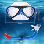 GreenLF Kids Snorkel Set, Anti-Fog Snorkeling Mask with Nose Covers for Youth Junior Child, Boys & Girls Age 5-12, Semi-Dry Diving Scuba Swimming Goggles Gear Packages