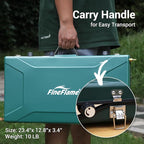 Camping Stove, 3 Burners Propane Portable Camp Stove with Regulator, Push-Button Instant Ignition, Adjustable Burners & Wind Guards for Car BBQ Picnics Outdoor Cooking (GREEN-20400 BTUs)