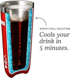 Zoku Instant Iced Coffee Maker, Reusable Beverage Chiller Cools Hot Beverages in Minutes Without Dilution, Portable 11-ounce Tumbler With Spill-resistant Lid and Straw, Red