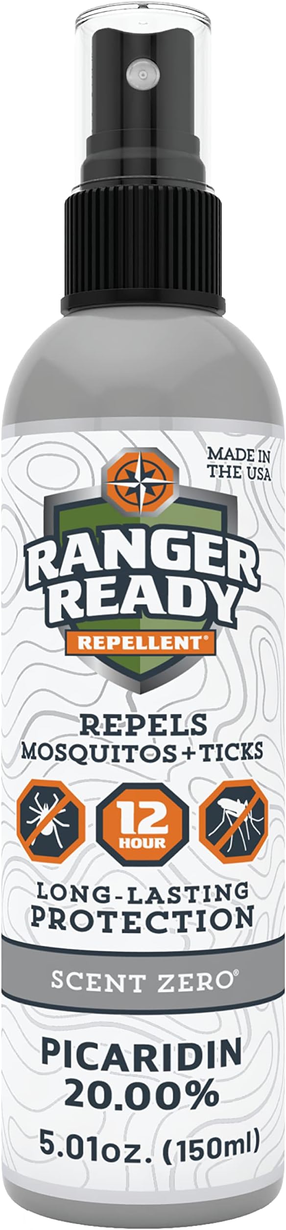 Ranger Ready Repellents Picaridin Insect Repellent Spray with Scent Zero - Mosquito Repellent and Tick Spray (5 oz, Pack of 1)