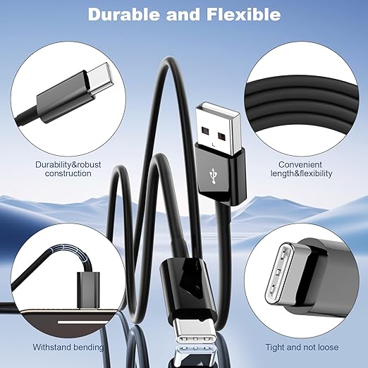 Car Carplay Cable for iPhone 17 Pro Max/Air/16/15 Pro Max/Plus/16e Cables,2Pack USB A to USB C for iPhone USB C Cord,USB C Cable for iPad Pro/iPad Air Android Charger Cord Type-C Charging Cable 6FT