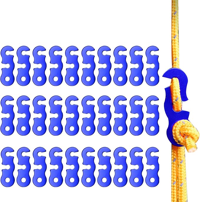 30Pcs Guyline Tensioner Aluminum Alloy Guy Line Cord Adjusters Tent Rope Tensioners Paracord Tensioner for Outdoor Tent Camping Hiking Accessories