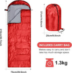 Tudomro 2 Pcs Camping Sleeping Bag for Adults, Lightweight Packable Waterproof Camping Gear Equipment to Keep Warm for Spring Summer Fall Indoor Outdoor Backpacking Hiking Travel