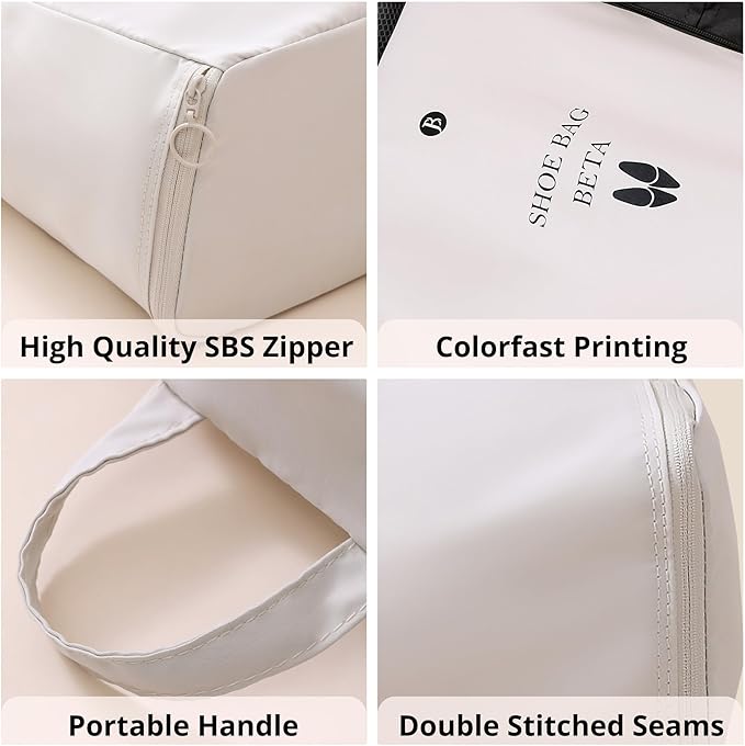 tianzong Shoe Bags for Travel, Waterproof Shoe Storage Organizer with Zipper for Men and Women (2 Pack, Pink)