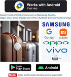 Tracker Tag for Android, Luggage Tracker with Case, Works via Google Find Hub App, Bluetooth Tracker Item Finder for Key, Backpack, Travel and Commute (2 Black 2 White, 4 Pack) (4 White)