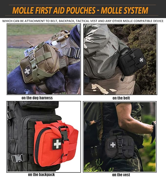 Upgrade Molle Rip Away Ifak Pouch, Tactical Small Belt First Aid Pouch Medical Utility EMT Pouch Only