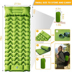 Camping Sleeping Pad, Ultralight Camping Mat with Pillow Built-in Foot Pump, Inflatable Sleeping Pads Compact for Travel, Camping Backpacking Hiking Tent Car Camp Gear