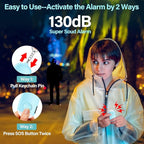Hion Personal Safety Alarm for Women, 3 Pack Rechargeable 130dB Self Defense Alarm Keychain with LED Flashlight, Emergency Safe Sound Security for Children Elderly, White+Pink+Blue