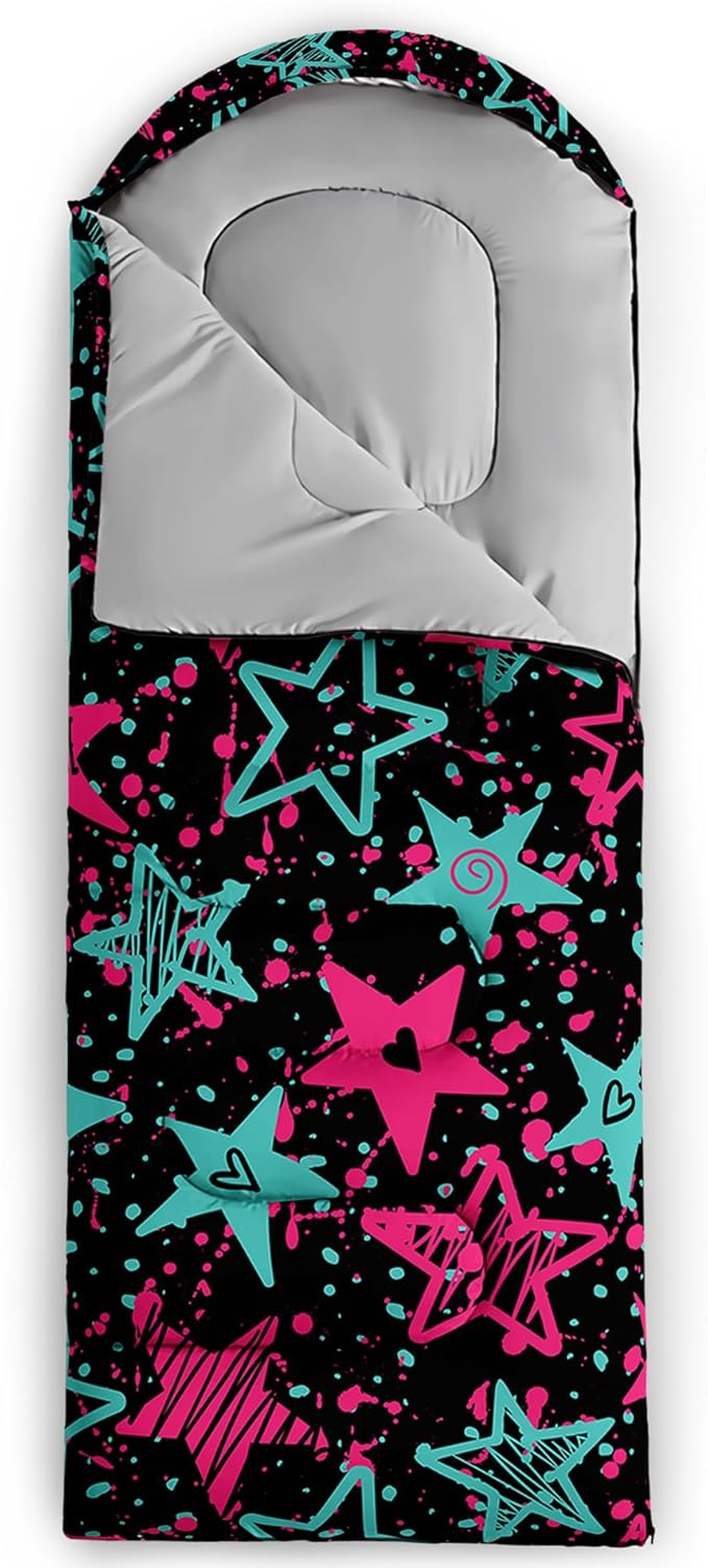 QOOMO Camping Sleeping Bags,3 Season Warm & Cool Weather,Lightweight,Waterproof Sleeping Bags for Adults & Kids,Traveling,and Outdoors,Camping Gear Equipment