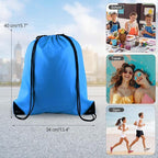 PLULON 6 Pcs Drawstring Bags Bulk Blue Drawstring Backpack String Backpack Cinch Sack Sport Gym Bags for Yoga Traveling Outdoor Sports