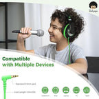 rockpapa Comfort Kids Headphones for School, Lightweight Foldable Portable Childs Boys Girls Headphones Wired 3.5mm with 4.9ft Cord for Travel Airplane Tablet Phone Laptop Black/Green+Black/Purple