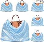 Ersmak 6 Pack Dust Bags for Handbags - Baby Blue Silk Dust Cover Bag for Purses Shoes - Satin Drawstring Dustproof Bags for Travel Storage - 19.7 x 15.7 In