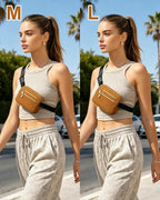 Capolo Fanny Packs for Women Fashion Waist Packs Bag with Adjustable Strap and 4 Zipper Pockets Waterproof Everywhere Crossbody Belt Bag for Workout Running Travelling(Brown)