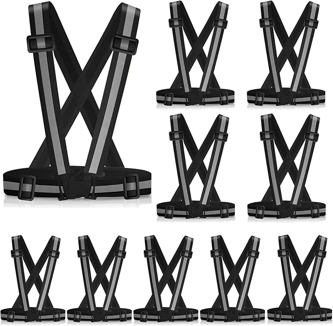 Reflective Vest Running Gear, 2Pack High Visible Safety VES for Cycling Jogging Running Walking, Adjustable for Men Women Kids