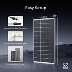 Renogy Solar Panel 100 Watt 12 Volt, High-Efficiency Monocrystalline PV Module Power Charger for RV Marine Rooftop Farm Battery and Other Off-Grid Applications, RNG-100D-SS, Single 100W