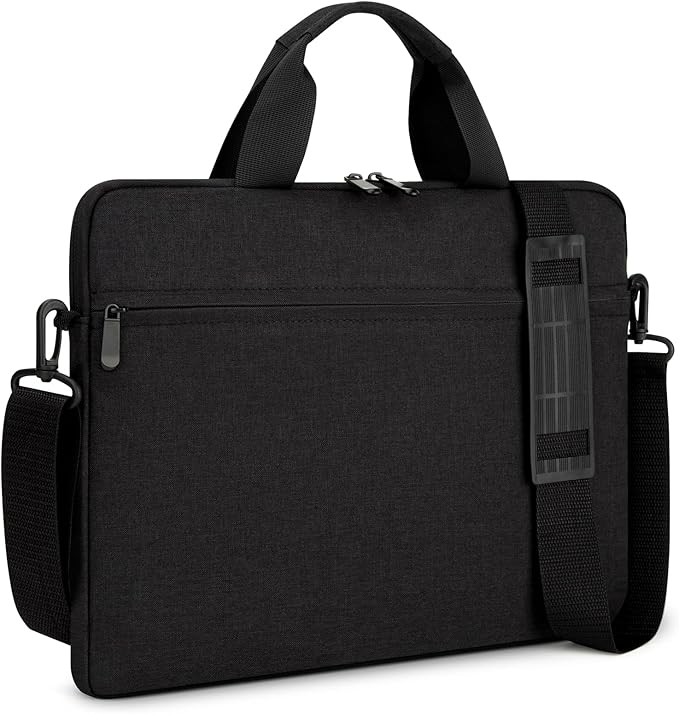14-15 Inch Laptop Shoulder Messenger Bag Carrying Case Briefcase Slim Protective Computer Sleeve with Handle Strap Pocket for MacBook Acer ASUS HP Surface Dell Chromebook, Black