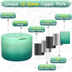 12oz Insulated Vacuum Food Jar with Buckle Lid Wide Mouth Soup Thermo for Hot Food Kids Leakproof Stainless Steel Lunch Container (Gradient Green, 12OZ)