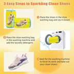 Shoe Washing Machine Bag, Shoe Laundry Bag, Shoe Cleaning Bag for Sneaker Tennis Shoes Unstain Cleaner Kit, Yellow