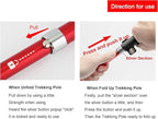 Aluminum Collapsible Ultralight Travel Trekking Hiking Pole for Men and Women (Fits 5'3" - 6'2")