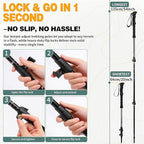 Trekking Poles - 2PC Hiking Poles for Backpacking, Ultralight Telescopic Walking Sticks, Aircraft-Grade 7075 Aluminum with EVA Foam Grips, Lightweight Hiking Sticks for Seniors Women Men