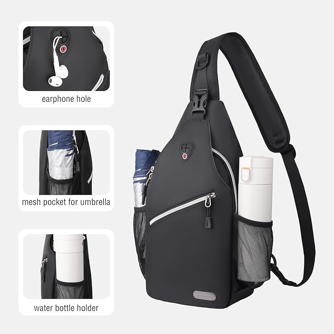 MOSISO Sling Backpack, Multipurpose Crossbody Shoulder Bag Travel Hiking Daypack