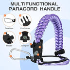 40 oz Insulated Water Bottle with Straw& Spout 2-in-1 Lid, Triple Wall Vacuum Stainless Steel Cold 48H, Leak Proof Sports Metal Flask Jug with Paracord Handle, Purple