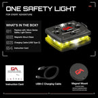 Guardian Angel Micro Series Safety Lights, Beacon Device (Yellow Front & Yellow Rear) |Rechargeable & Hands-Free Wearable LED Light for Dog Walking, Cycling, Hiking, Camping & Fishing