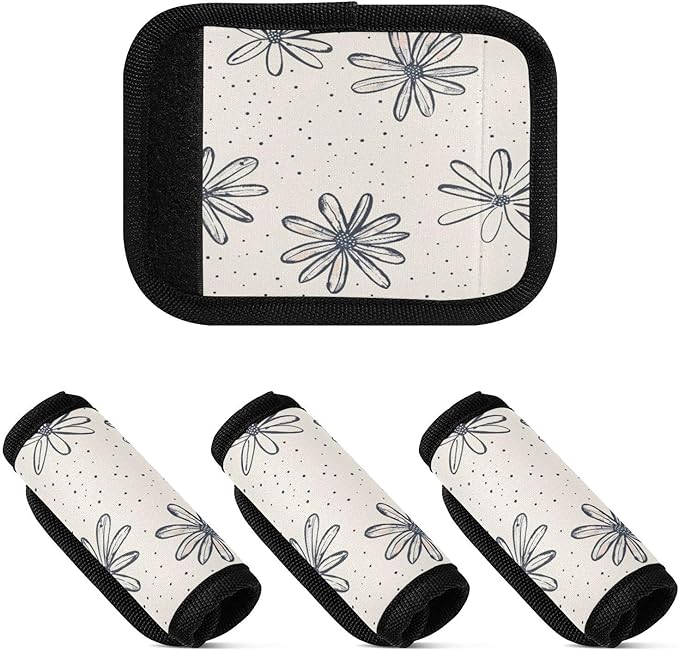 Qilmy Fresh Style Floral Fragments Luggage Handle Wrap 2Pack Luggage Identifiers Tag Comfort Handle Grips Cover for Stroller Suitcase Bag Airplane Travel Accessories1580