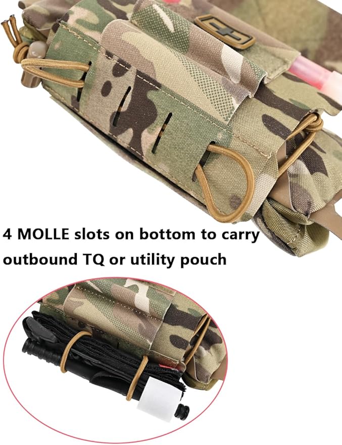 SABADO Rapid/Quick Deploy First Aid Kit Pack Tactical IFAK Pouch Two-Piece System Med Roll Carrier Hypalon Handle Outdoor Sport Hunting Bag