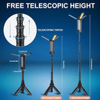 Rechargeable LED Work Light with Stand, 2000LM 3000/6000K Dimmable Cordless Work Light with 5 Lighting Modes and 3 Brightness, Portable Solar Job Site Lighting Kit