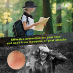 South to East Premium Mosquito Head Net for Insect 2 Pack, Ultra Clear View, Extra Fine Holes, Chemical-Free Fly & Bug Protection for Camping, Hiking, Fishing, Safari, Fit All Hats for Men & Women