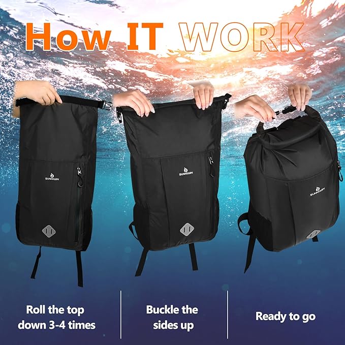 Dry Bag Backpack, 20L Dry Bag Waterproof with Waist Pouch and Phone Case,Roll top Dry bag for kayaking,Marine dry bag for Kayaking, Beach, Rafting, Boating, Hiking, Camping and Fishing