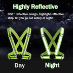 Reflective Running Gear Reflective Vest & Reflective Armband & Reflective Belt 3 Pcs Set, High Visibility Reflective Gear Night Cycling Walking Safety Vest Straps for Men Women Kids