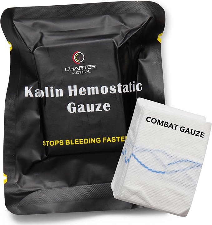 First Aid Advanced Quick Clotting Combat Gauze - Flexible Hemostatic Gauze - to Stop The Bleed kit Faster Wound Packing with Quick Clotting Medical Gauze - Survival Kit Supplies - 3" x 12.5'