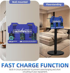 Mechanical Type Wall Mounted Charging Station with 8 PortHigh Speed Cables - Universal Dock for Apple, Type-C & Android Devices, Perfect for Airports, Hotels, Offices, School (Blue)