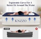 Air Mattress Queen with Built-in Pump, Blow Up Mattress with Soft Flocked Top, Leakproof Inflatable Mattress, Foldable Waterproof Air Bed for Home, Guests, Camping, with Storage Bag